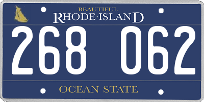 RI license plate 268062