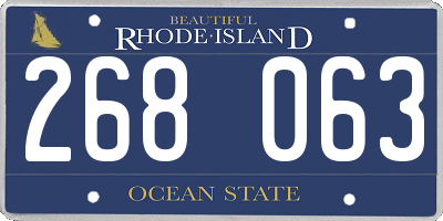RI license plate 268063
