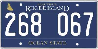 RI license plate 268067