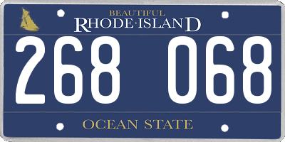 RI license plate 268068