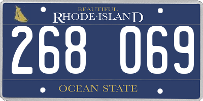 RI license plate 268069