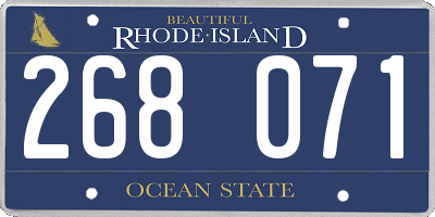 RI license plate 268071