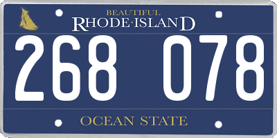 RI license plate 268078