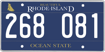 RI license plate 268081