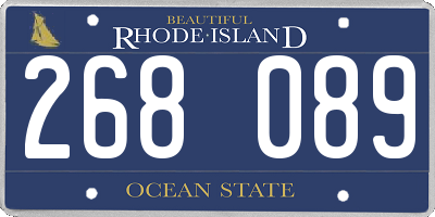 RI license plate 268089