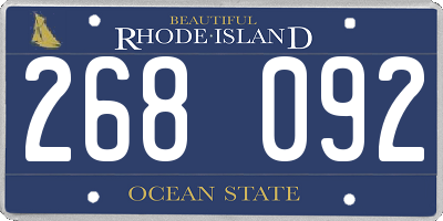 RI license plate 268092