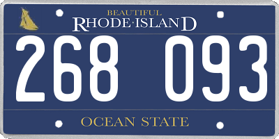 RI license plate 268093