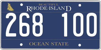 RI license plate 268100