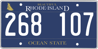 RI license plate 268107