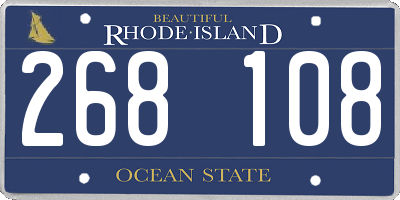 RI license plate 268108