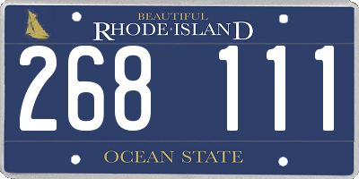 RI license plate 268111