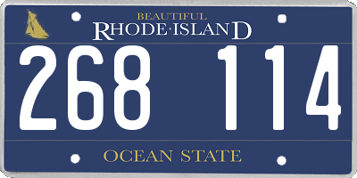 RI license plate 268114