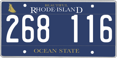 RI license plate 268116