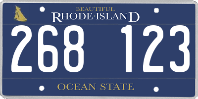 RI license plate 268123