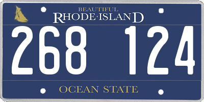 RI license plate 268124