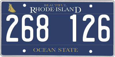 RI license plate 268126