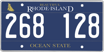 RI license plate 268128