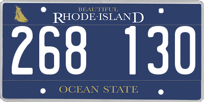 RI license plate 268130