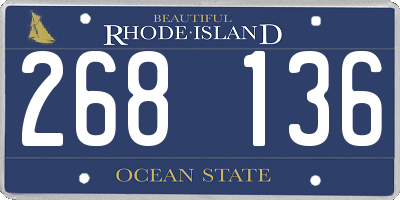 RI license plate 268136
