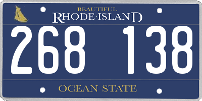 RI license plate 268138