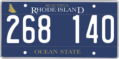 RI license plate 268140
