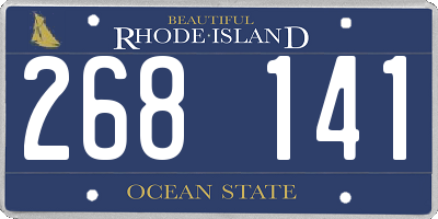 RI license plate 268141