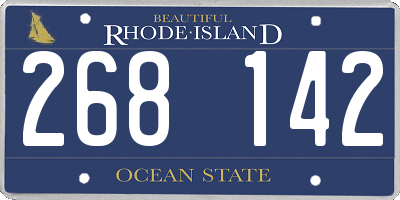 RI license plate 268142