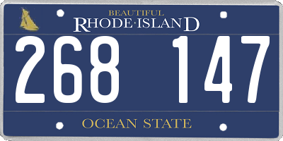 RI license plate 268147