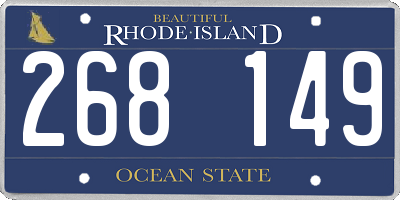 RI license plate 268149