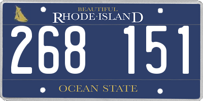 RI license plate 268151