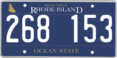 RI license plate 268153
