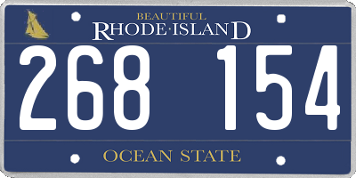 RI license plate 268154