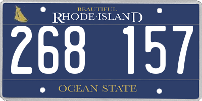 RI license plate 268157