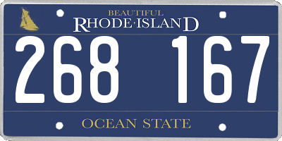 RI license plate 268167