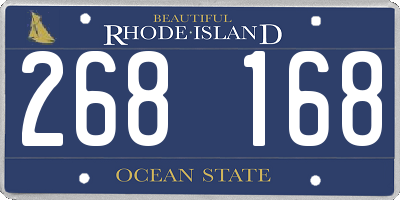 RI license plate 268168