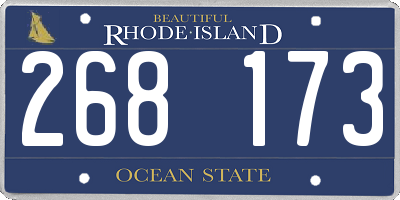 RI license plate 268173