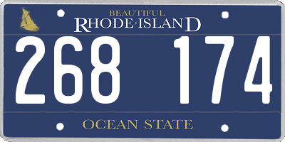 RI license plate 268174