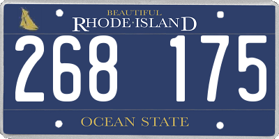 RI license plate 268175