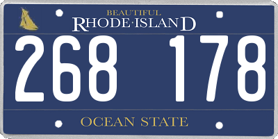 RI license plate 268178