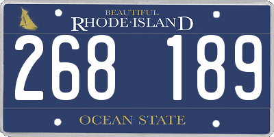 RI license plate 268189