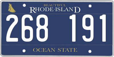 RI license plate 268191