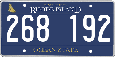RI license plate 268192