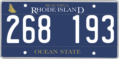RI license plate 268193
