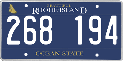 RI license plate 268194