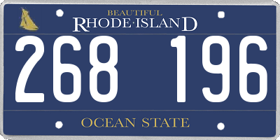 RI license plate 268196