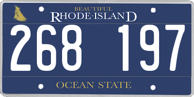RI license plate 268197