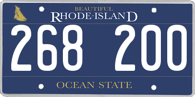 RI license plate 268200