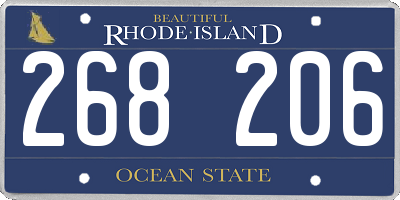 RI license plate 268206