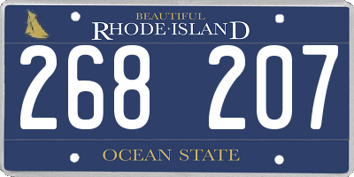 RI license plate 268207