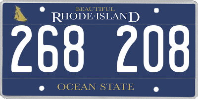 RI license plate 268208